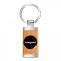 Ipick Image Made For Jeep Trailhawk Roundel Logo In Black On Maple Wood Chrome Metal Trim Key Chain