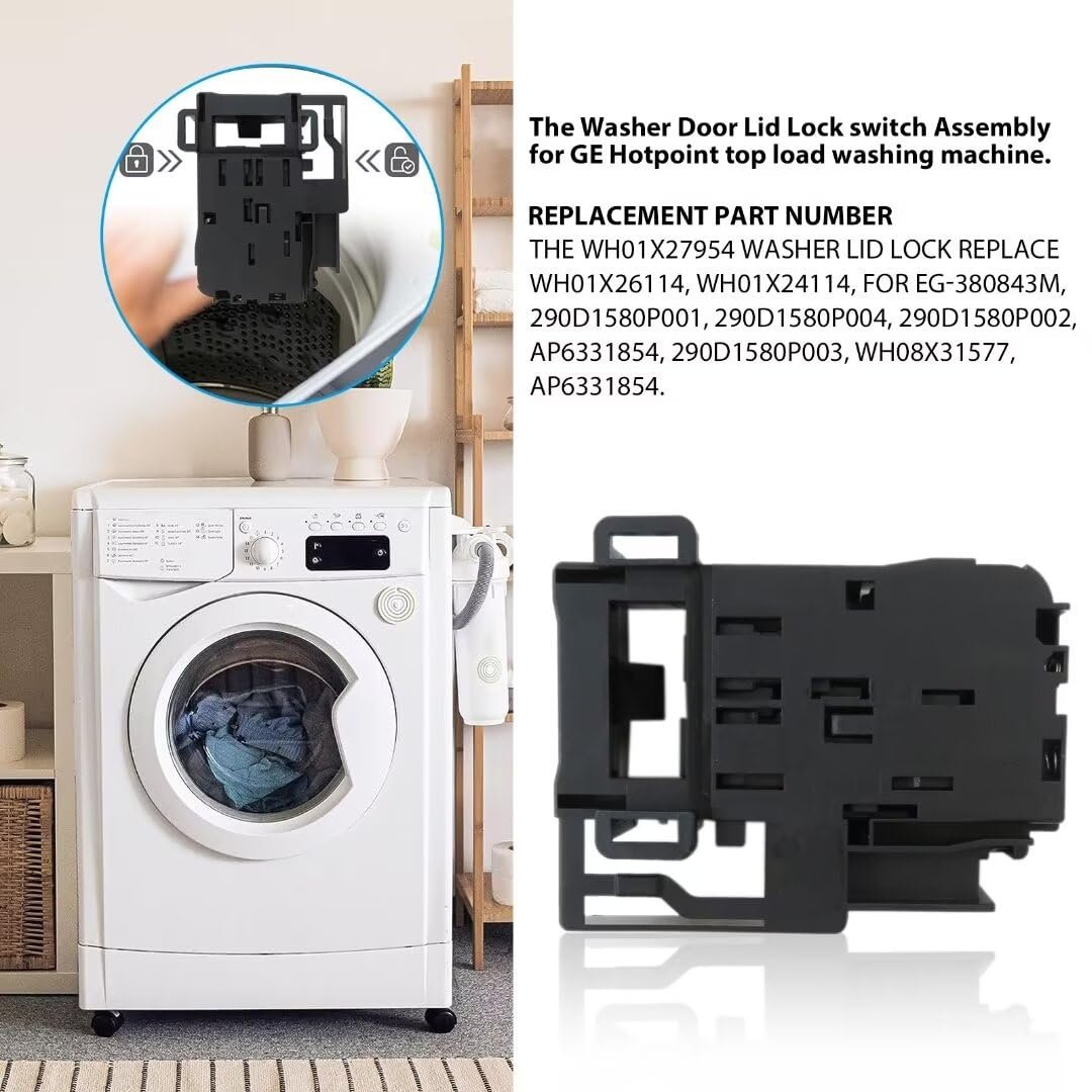 Wh01x27954 Washer Lid Lock Switch Replacement For Ge Hotpoint Washing Maching