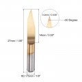 Uxcell 10pcs Wood Carving Router Bit Titanium Coated Solid Carbide Cnc Engraving V Groove Bits 1 8 3 175mm Shank 0 2mm Tip 30