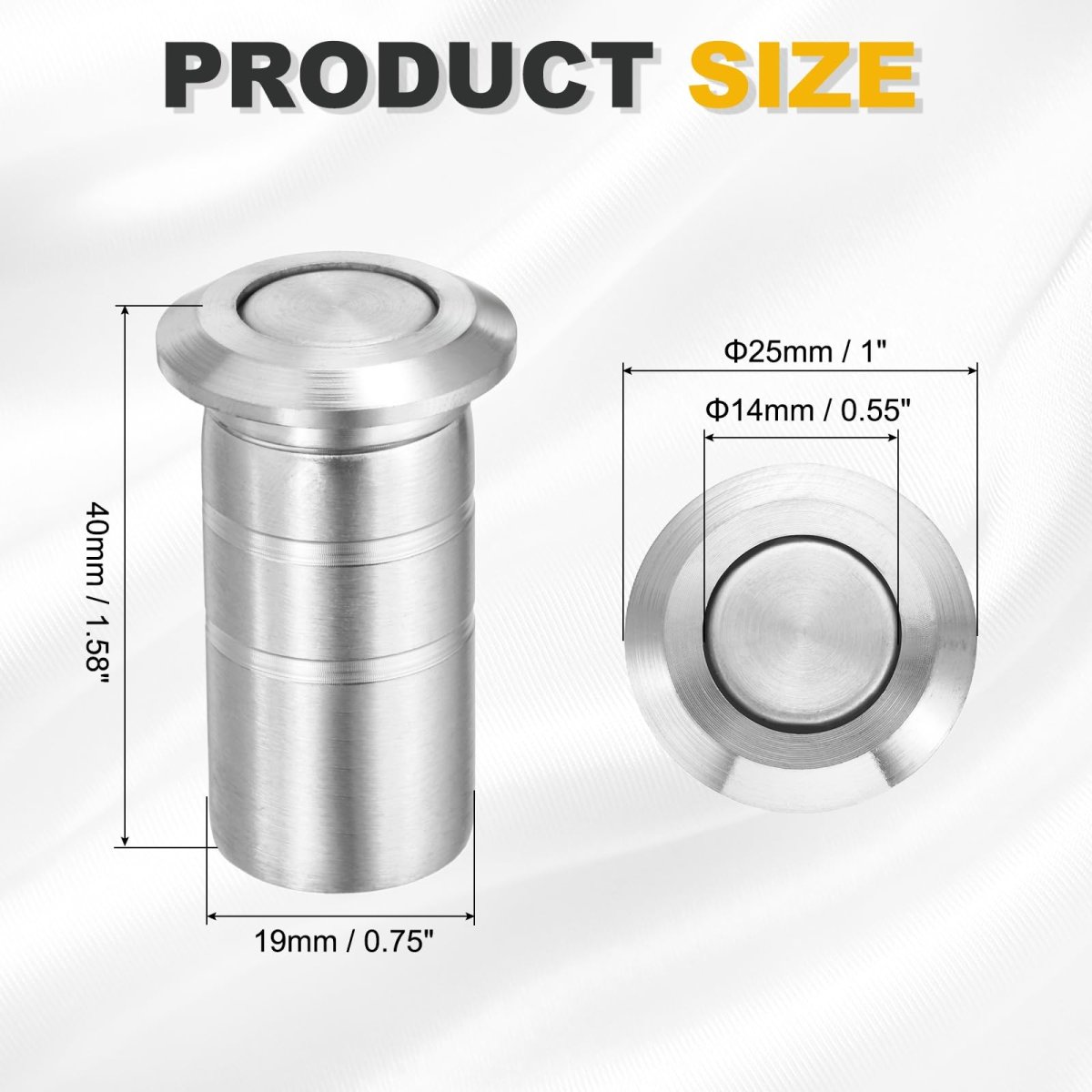 14mm 0 55 Door Latch Dust Protector 304 Stainless Steel Dust-proof Security Sliding Lock Inserts Barrel Bolt Accessories For