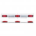 Ocpty Universal Side Marker Light 1pcs 3-lights 16 Red Identification Id Bar Trailer Stop Turn Tail Fit For Boats Van Truck