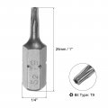 Uxcell Torx Bits 1 4 Inch Hex Shank 25mm Length Magnetic Screwdriver T9 Screw Driver Bit S2 Alloy Steel