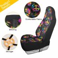 Alaza Rainbow Peace Love Sign Gesture Car Seat Covers Fronts Only For Women Men Seat W Organizer Pocket Cars Suv Truck Sedan 2