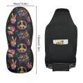 Alaza Rainbow Peace Love Sign Gesture Car Seat Covers Fronts Only For Women Men Seat W Organizer Pocket Cars Suv Truck Sedan 2