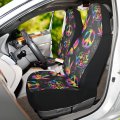 Alaza Rainbow Peace Love Sign Gesture Car Seat Covers Fronts Only For Women Men Seat W Organizer Pocket Cars Suv Truck Sedan 2