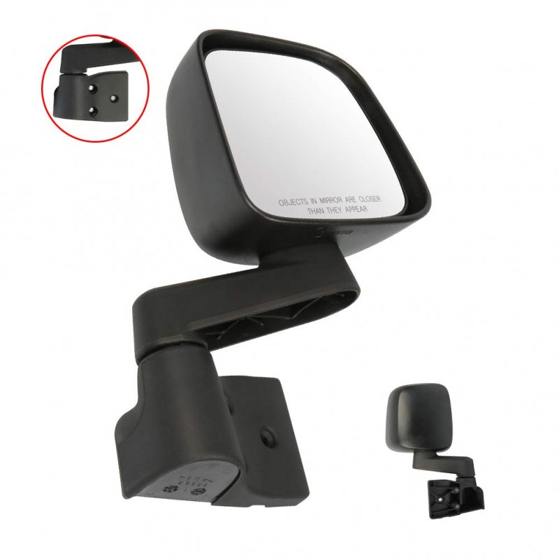 Passenger Side Manual Folding Mirrors For 2003-2006 Jeep Tj Wrangler