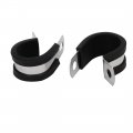 Uxcell 18mm Dia Epdm Rubber Lined P Clips Cable Hose Pipe Clamps Holder 5pcs