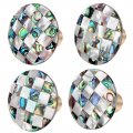 Rockcloud 4 Pcs Abalone Shell Cabinet Knobs With Screws Polished Hardware Pull Handles For Wardrobes Cupboards Closets Dressers 