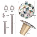 Rockcloud 4 Pcs Abalone Shell Cabinet Knobs With Screws Polished Hardware Pull Handles For Wardrobes Cupboards Closets Dressers