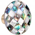 Rockcloud 4 Pcs Abalone Shell Cabinet Knobs With Screws Polished Hardware Pull Handles For Wardrobes Cupboards Closets Dressers