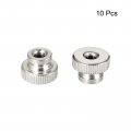 Uxcell Knurled Thumb Nuts 10pcs M8x1 25mm Iron Round Knobs Fasteners For 3d Printer Parts Silver Tone