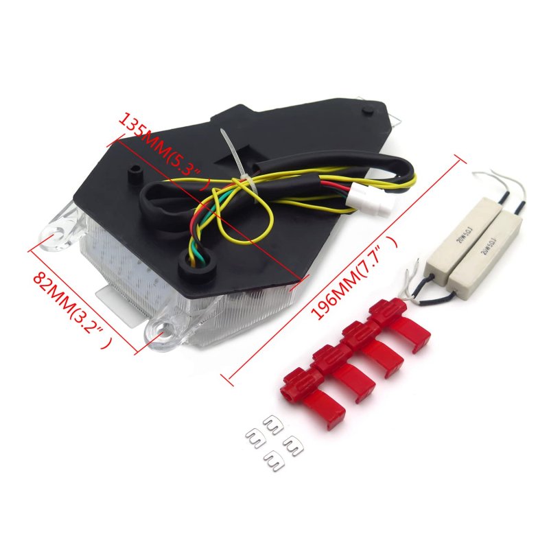 Mt356 Rear Turn Signal Tail Brake Running Light Led Integrated For Yamaha Yzf R6 2008 To 2013 Clear Polycarbonate Lens