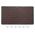 Universal Car Vehicles Trucks Floor Mat Plate Patch Heel Scuff Pedal Pad Brown Black V Shape 