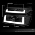 Auto Dynasty Dual Led Drl Smoked Housing Clear Corner Headlight Lamps Tool Kit Compatible With Chevy Colorado Gmc Canyon 04-12