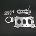 Xkh- Horizontal Vertical Zigzag Side Mount License Plate Bracket 7x4 Chrome Round Led Tail Brake Light Integrated Compatible