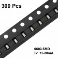 Uxcell 300 Pcs 0603 Blue Surface Mounted Devices Led Diode Lights Super Bright Bulb Lamps Electronics Components Light Emitting