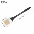 Uxcell 2 Width Small Paint Brush Natural Bristle With Wood Handle Painting Tool For Wall Door Cabinets Furniture Fences White