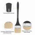 Uxcell 2 Width Small Paint Brush Natural Bristle With Wood Handle Painting Tool For Wall Door Cabinets Furniture Fences White