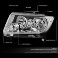 Halogen Model Factory Style Headlights Assembly With Tool Kits For Jeep Grand Cherokee 11-13 Driver And Passenger Side Chrome