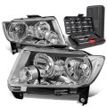 Halogen Model Factory Style Headlights Assembly With Tool Kits Compatible Jeep Grand Cherokee 11-13 Driver And Passenger Side