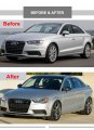 Carbon Fiber Replacement Side View Mirror Housing Covers Fits For 2014-2018 Audi A3 S3 Rs3 W O Lane Assist Lights