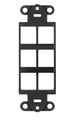 Leviton 41646-e Quickport Decora Insert 6-port Black 