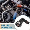 X Autohaux 2pcs Car 5 16 Fuel Line Quick Connector Nylon Hose Pipe Release 90 Degree Female Connect For To 5 16 Id Tubing