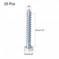 Uxcell Hex Lag Screws M6 X 50mm Carbon Steel Zinc Plated Half Thread Self-tapping Bolts For Wood Screw 25pcs