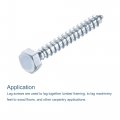 Uxcell Hex Lag Screws M6 X 50mm Carbon Steel Zinc Plated Half Thread Self-tapping Bolts For Wood Screw 25pcs