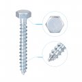 Uxcell Hex Lag Screws M6 X 50mm Carbon Steel Zinc Plated Half Thread Self-tapping Bolts For Wood Screw 25pcs