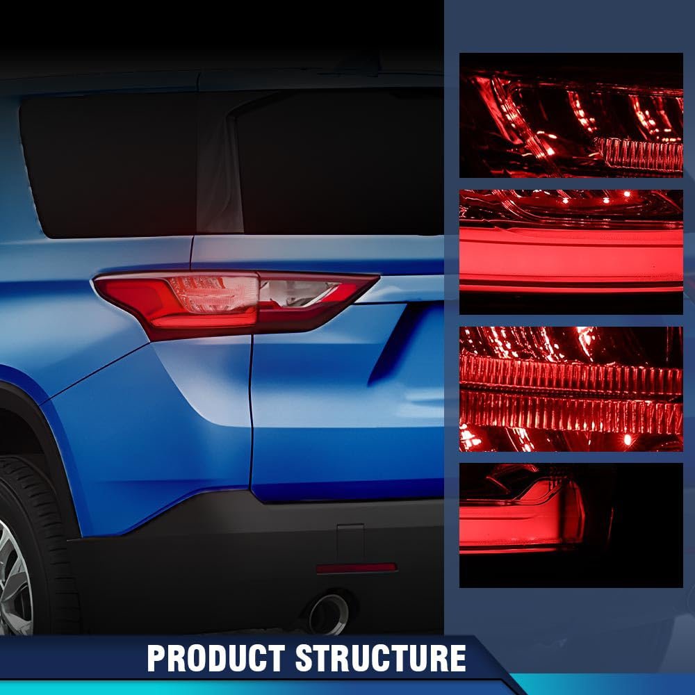 Led Tail Light Taillight Assembly For Chevy Traverse 2018-2021 84618033 Gm2804130 Driver Left Side Red Lens Rear Brake Lamp