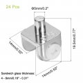 Uxcell Glass Shelf Bracket Pegs 12pcs Zinc Alloy Adjustable Clamps With Pin Wall Mounted Holders Supports For 4-8mm Tempered