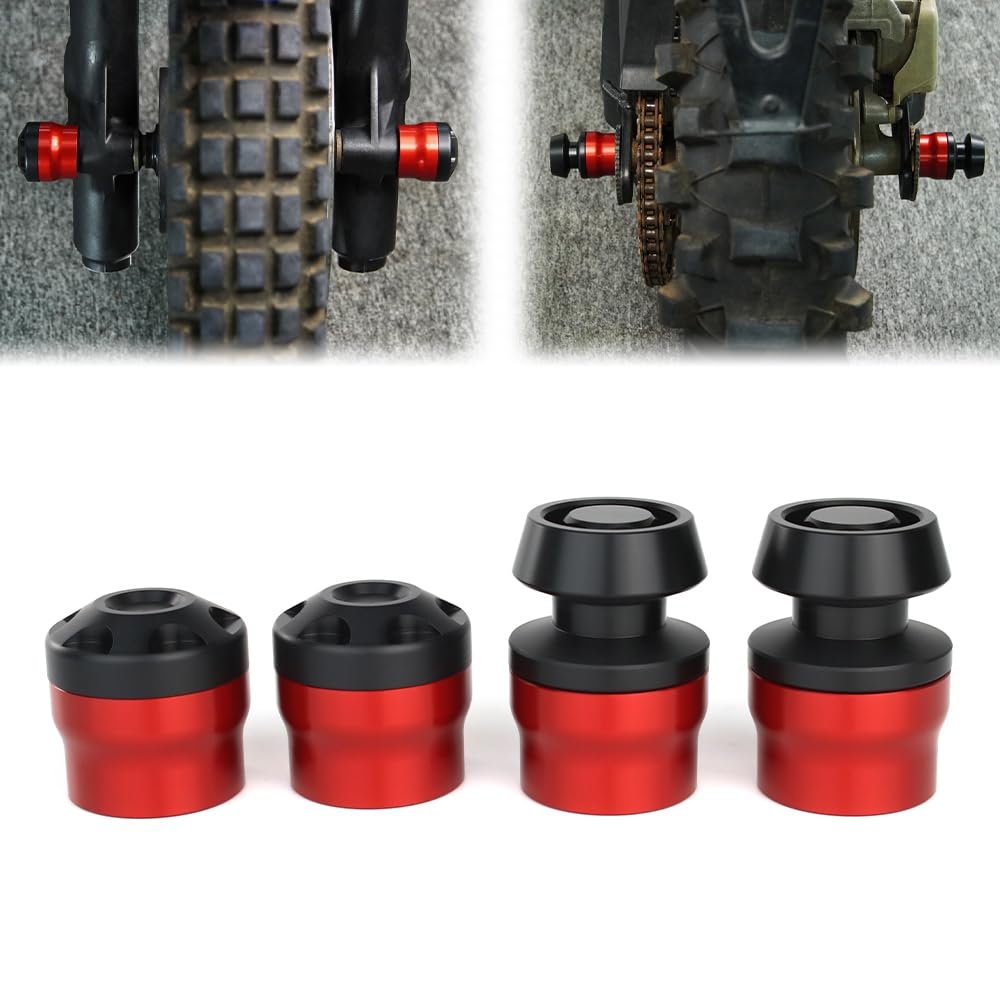 Front Rear Axle Sliders With Swing Arm Bobbins For Ninja 400 Z500 Z E1 Klx110 Z125 Pro Red Crash Protector Frame