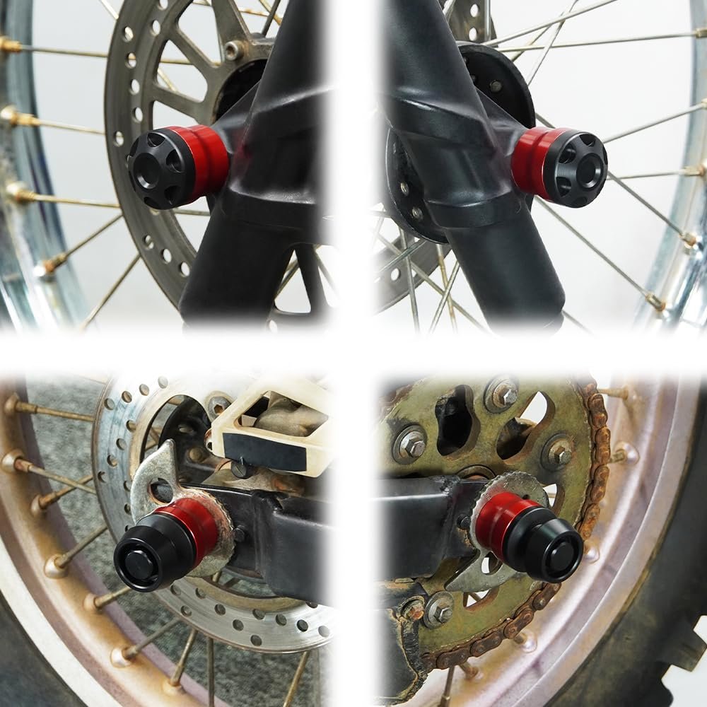 Front Rear Axle Sliders With Swing Arm Bobbins For Ninja 400 Z500 Z E1 Klx110 Z125 Pro Red Crash Protector Frame