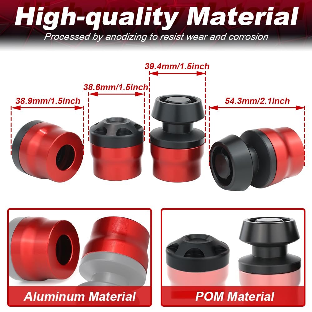 Front Rear Axle Sliders With Swing Arm Bobbins For Ninja 400 Z500 Z E1 Klx110 Z125 Pro Red Crash Protector Frame