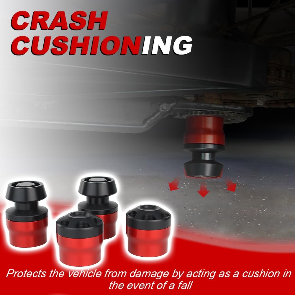 Front Rear Axle Sliders With Swing Arm Bobbins For Ninja 400 Z500 Z E1 Klx110 Z125 Pro Red Crash Protector Frame