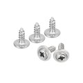 St2x6mm Phillips Pan Head Self-tapping Screw With Washer 100pcs 304 Stainless Steel Wood Full Thread Silver 