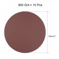 Uxcell 10pcs 7 Inch Hook And Loop Sanding Disc 800 Grits Flocking Sandpaper For Random Orbit Sander Brown
