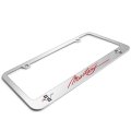 Ford Mustang Script Red Dual Logo In 3d On Mirror Chrome Metal License Plate Frame Official Licensed