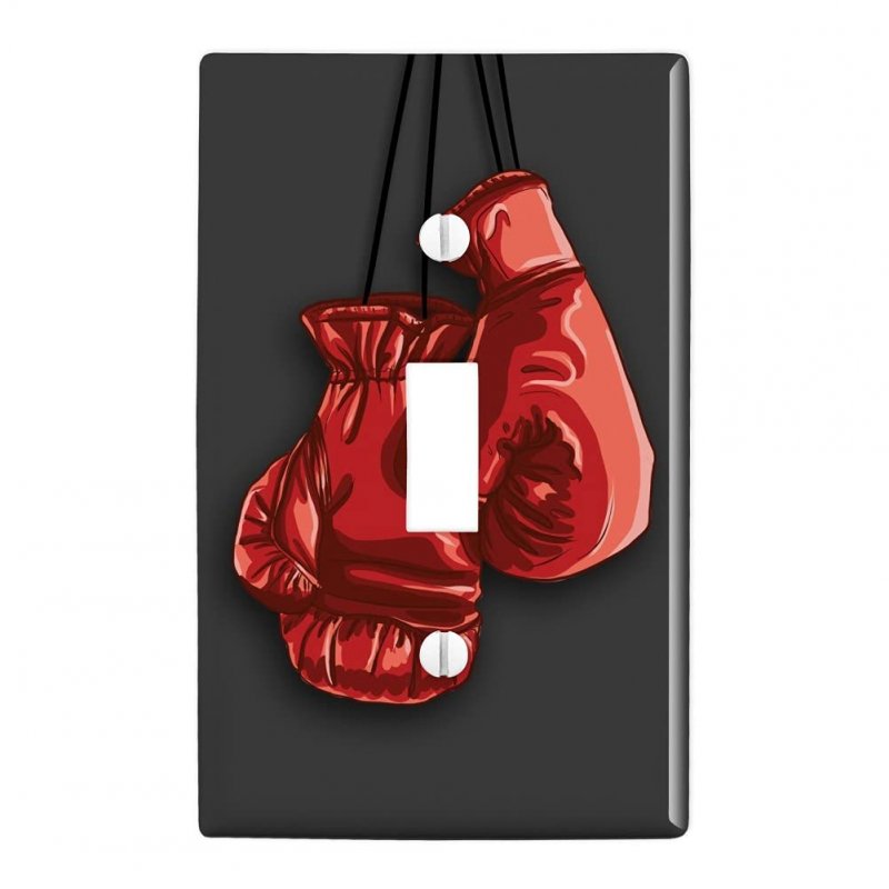 Red Boxing Gloves Boxer Plastic Wall Decor Toggle Light Switch Plate Cover