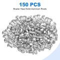 150 Pcs Brazier Head Solid Aluminum Rivets M5 Dia X 8mm Length Round Boat For Repairing Boats Machinery Aircraft Automobile