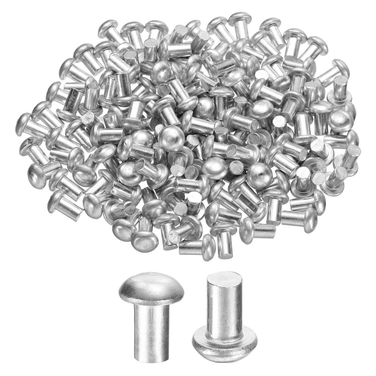 150 Pcs Brazier Head Solid Aluminum Rivets M5 Dia X 8mm Length Round Boat For Repairing Boats Machinery Aircraft Automobile