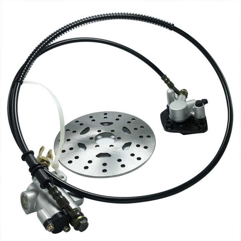 Bjtdllx Rear Hydraulic Brake Caliper Assembly Disc Rotor Kit Fit For 50-125cc Go-kart Atvs 4 Wheeler Disc Master Cylinder
