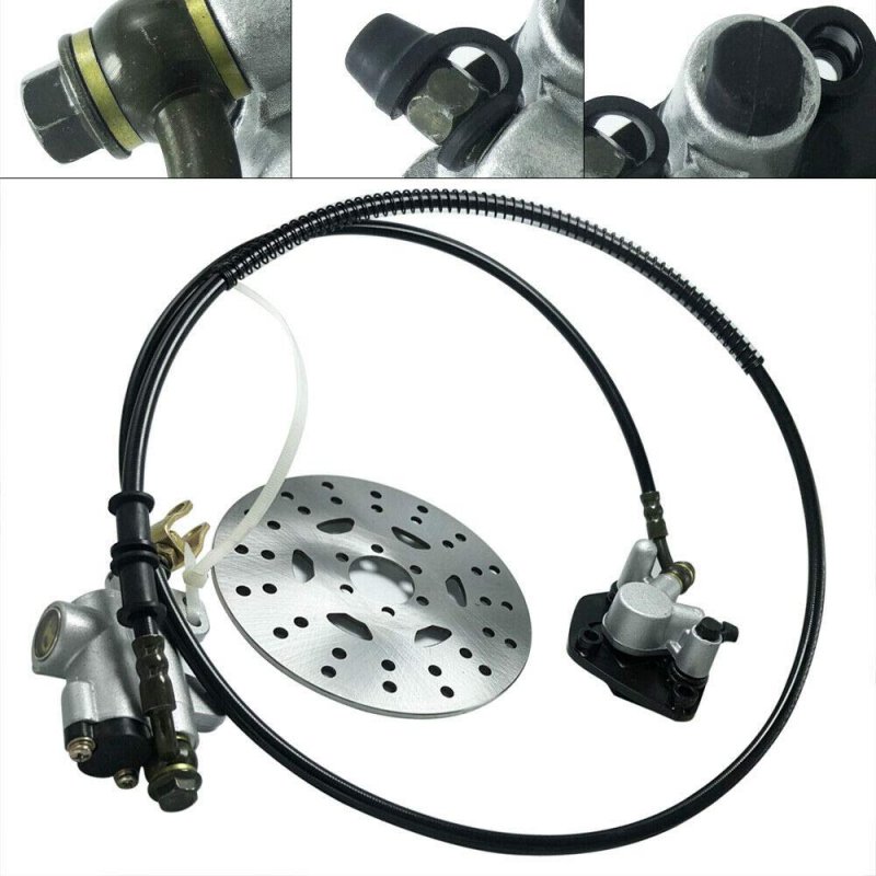 Bjtdllx Rear Hydraulic Brake Caliper Assembly Disc Rotor Kit Fit For 50-125cc Go-kart Atvs 4 Wheeler Disc Master Cylinder