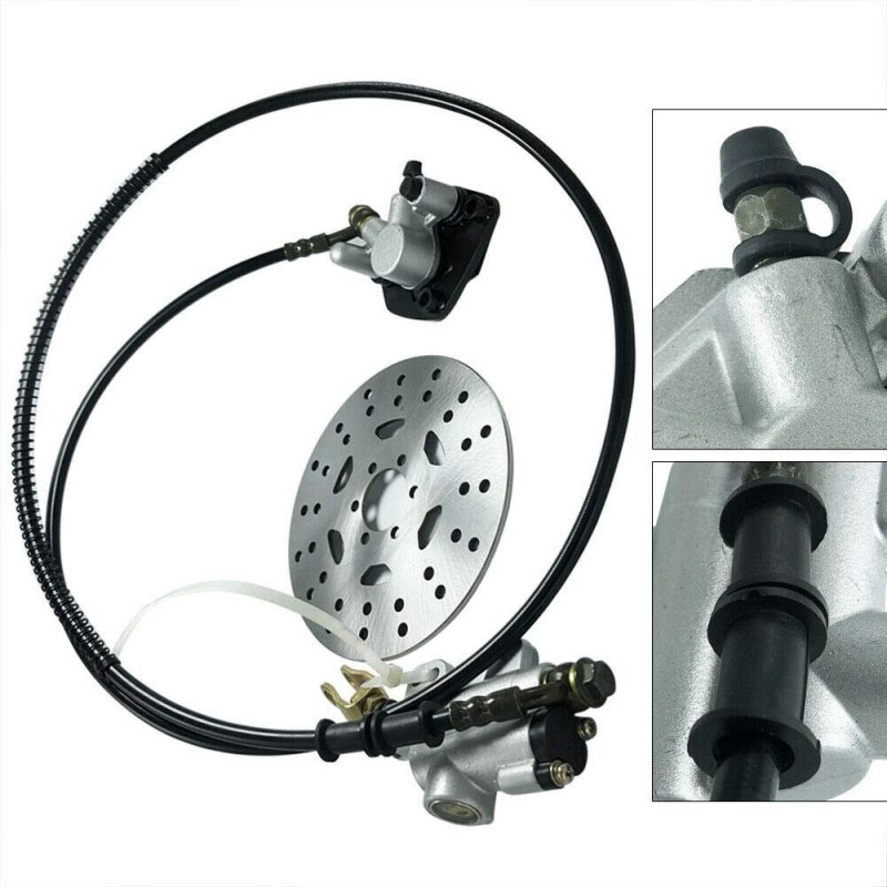 Bjtdllx Rear Hydraulic Brake Caliper Assembly Disc Rotor Kit Fit For 50-125cc Go-kart Atvs 4 Wheeler Disc Master Cylinder