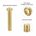Uxcell Brass Machine Screws M4x25mm Phillips Pan Head Fastener Bolts For Furniture Office Equipment Electronics 20pcs