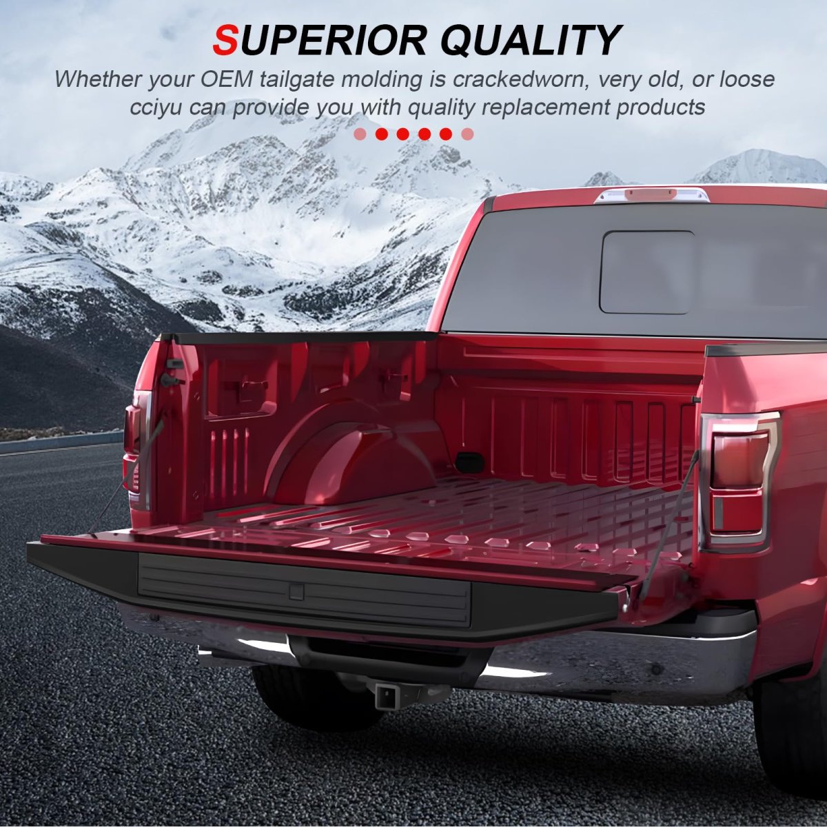 Tailgate Cap Rear Molding Protector For Ford F 150 Flexible Step Top 2015 2020 Matt Black Abs Textured Trim Replaces
