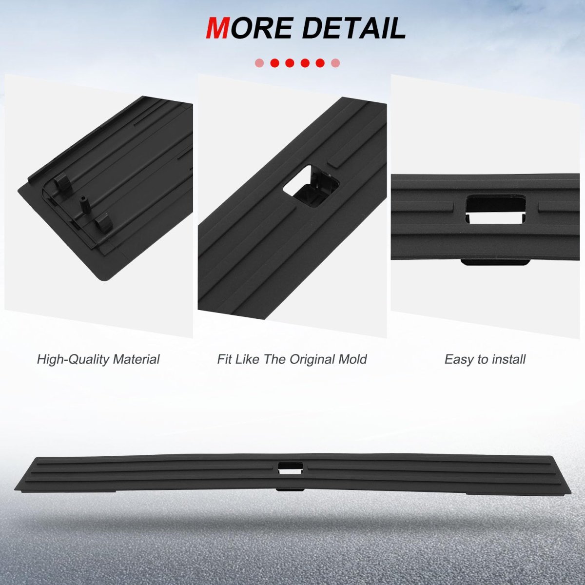 Tailgate Cap Rear Molding Protector For Ford F 150 Flexible Step Top 2015 2020 Matt Black Abs Textured Trim Replaces