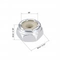 Uxcell 6 -32 Nylon Insert Hex Lock Nuts Carbon Steel White Zinc Plated Pack Of 50