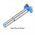 Uxcell Forstner Wood Boring Drill Bit 21mm Dia Hole Saw Carbide Alloy Tip Steel Round Shank Cutting For Woodworking Blue 2pcs